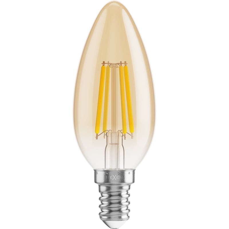 Mexen Vintis 10x lampadina a filamento LED E14, C35, 4W, Calda - 2200K, 400 lm, ambra - L154-E14-0422-50x10