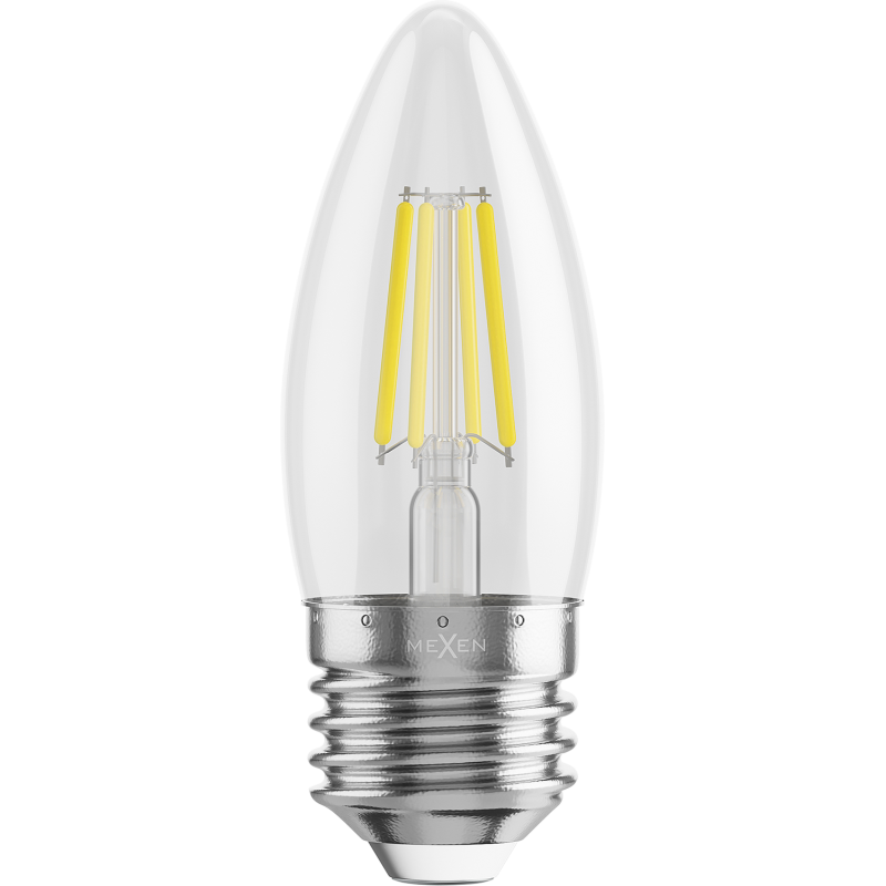 Mexen Vintis 3x LED diegu spuldze E27, C35, 6W, Neitrāls - 4000K, 720 lm, caurspīdīgs - L154-E27-0640-00x03