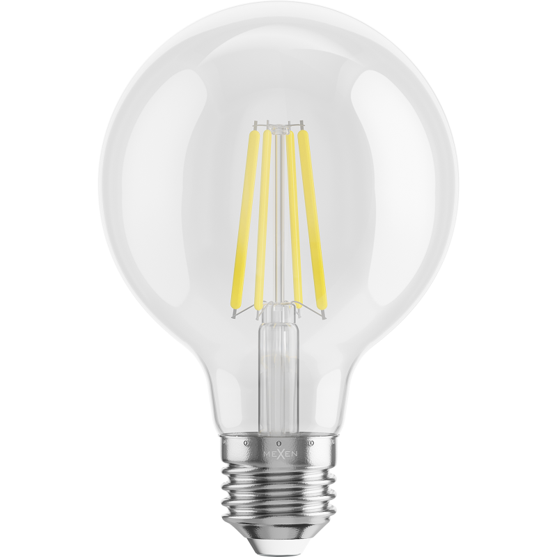 Mexen Vintis 3x LED E27 kvēldiega spuldze, G80, 8W, Neitrāla - 4000K, 1055 lm, caurspīdīga - L155-E27-0840-00x03