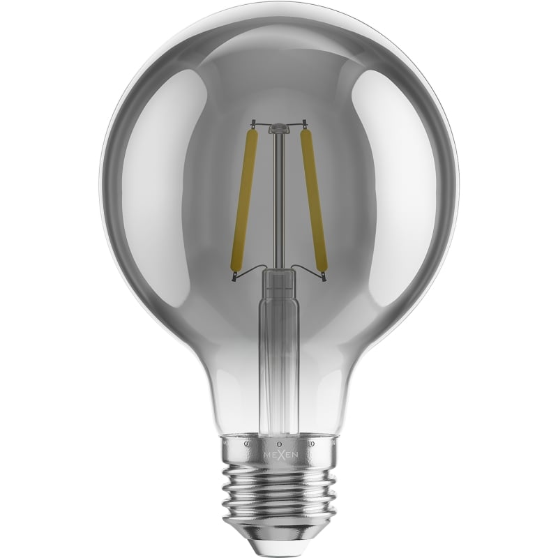 Mexen Vintis 6x Lampadina a filamento LED E27, G80, 2W, Calda - 2200K, 150 lm, smoke - L155-E27-0222-70x06