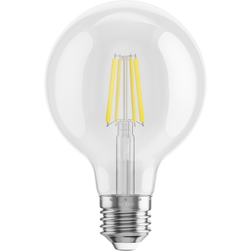 Mexen Vintis 10x Filamenta LED spuldze E27, G80, 6W, Neitrāla - 4000K, 720 lm, caurspīdīga - L155-E27-0640-00x10