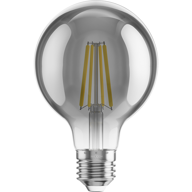 Mexen Vintis 10x żarówka filament LED E27, G80, 8W, Ciepła - 2200K, 600 lm, smoke - L155-E27-0822-70x10