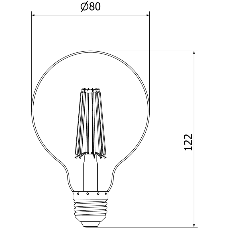 Mexen Vintis 6x żarówka filament LED E27, G80, 10W, Neutralna - 4000K, 1320 lm, clear - L155-E27-1040-00x06