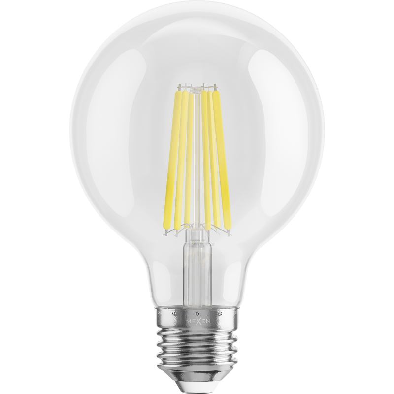 Mexen Vintis 10x LED E27 dieglauskābekļa spuldze, G80, 10W, Neitrāla - 4000K, 1320 lm, caurspīdīga - L155-E27-1040-00x10