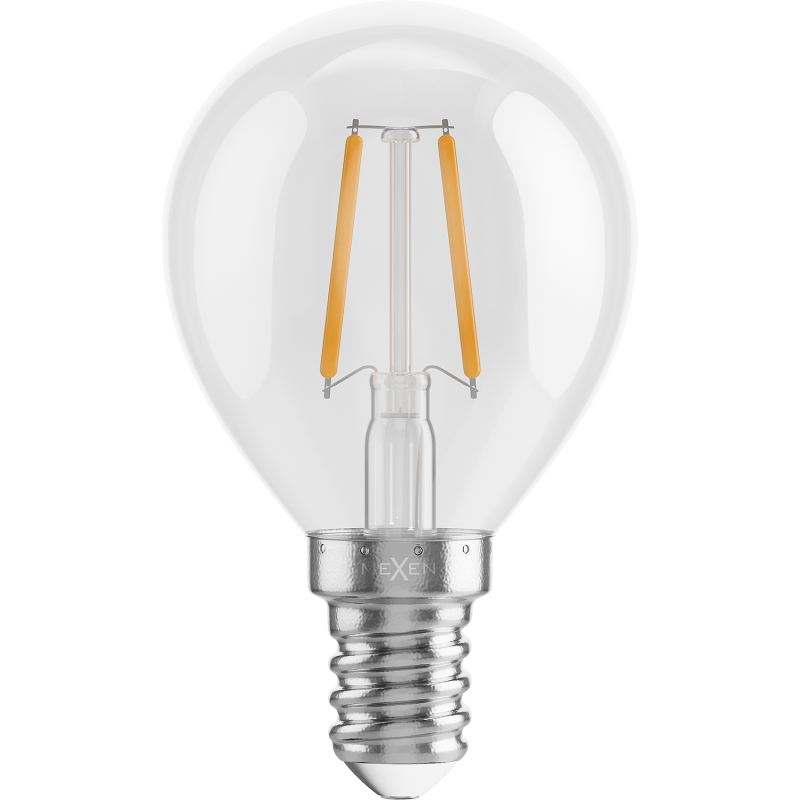 Mexen Vintis 10x LED spuldze filaments E14, G45, 2W, silti - 2700K, 240 lm, caurspīdīgs - L156-E14-0227-00x10