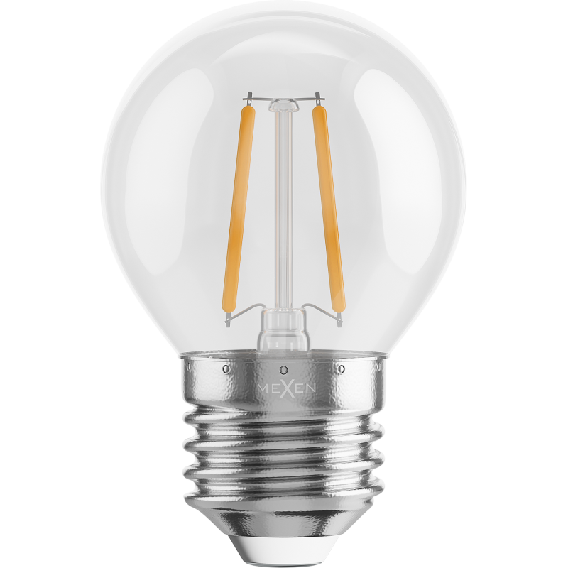 Mexen Vintis 3x żarówka filament LED E27, G45, 2W, Ciepła - 2700K, 240 lm, clear - L156-E14-0227-00x03