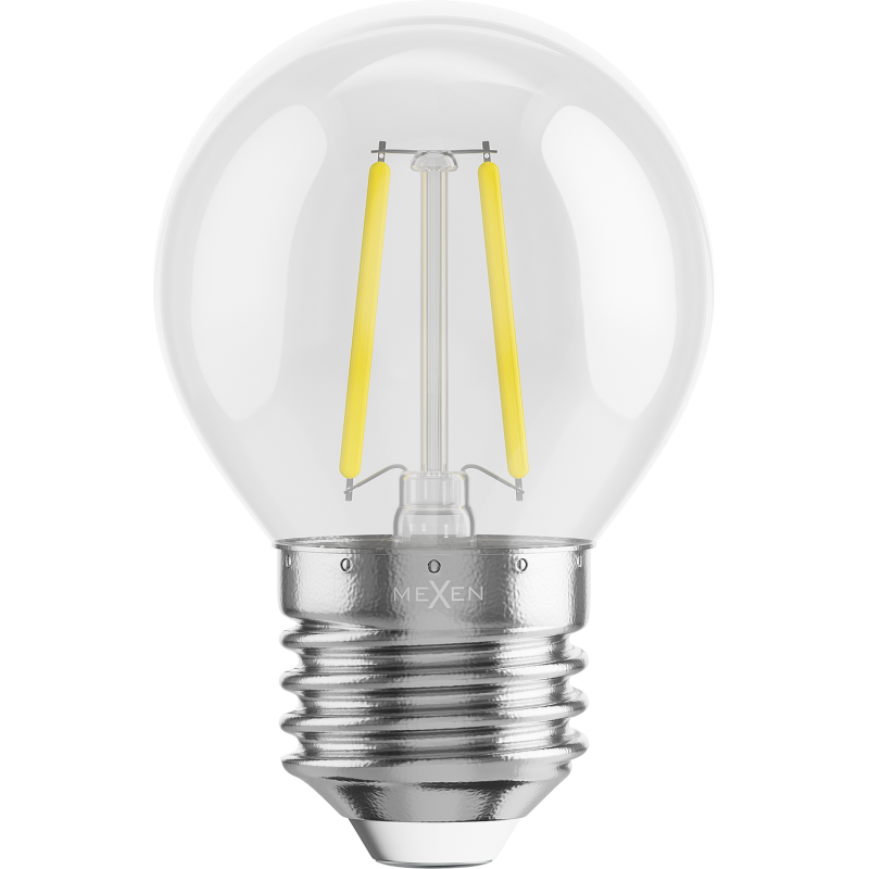 Mexen Vintis 3x żarówka filament LED E27, G45, 2W, Neutralna - 4000K, 240 lm, clear - L156-E14-0227-00x03