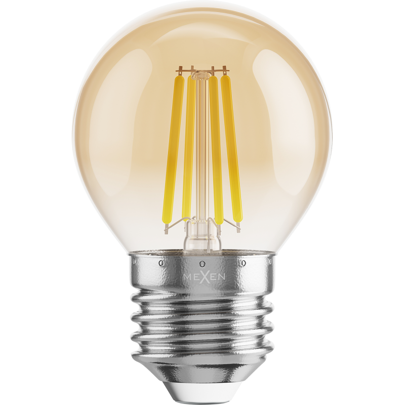 Mexen Vintis 3x Λαμπτήρας LED filament E27, G45, 4W, Ζεστό - 2200K, 400 lm, κεχριμπαρένιο