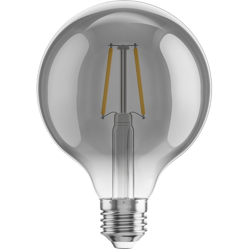 Mexen Vintis 3x lampadina a filamento LED E27, G95, 2W, Calda - 2200K, 150 lm, fumé - L157-E27-0222-70x03