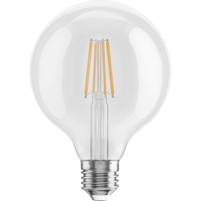 Mexen Vintis 3x LED filamenta spuldze E27, G95, 4W, Silti - 2700K, 470 lm, skaidra - L157-E27-0427-00x03