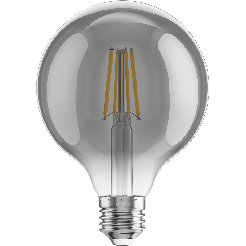 Mexen Vintis 3x żarówka filament LED E27, G95, 6W, Ciepła - 2700K, 510 lm, smoke - L157-E27-0627-70x03