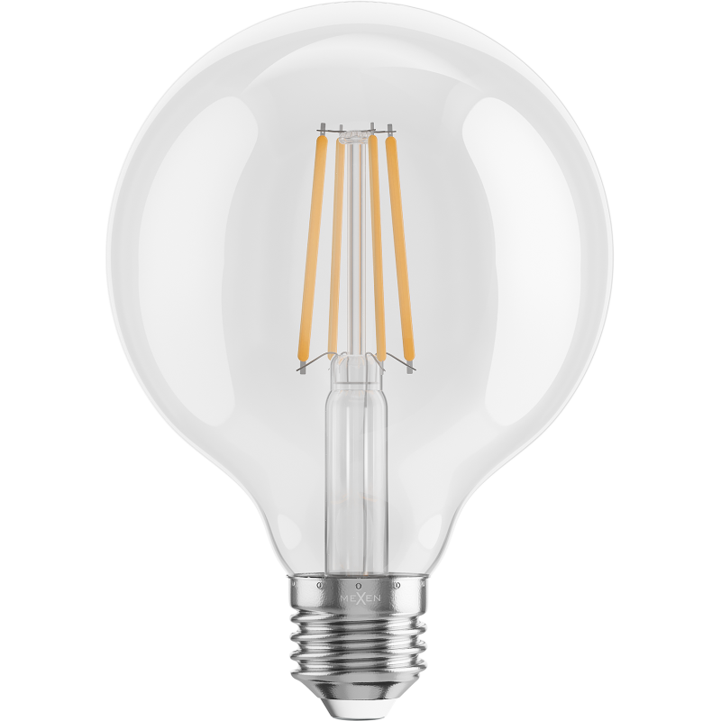 Mexen Vintis 3x żarówka filament LED E27, G95, 8W, Ciepła - 2700K, 1055 lm, clear - L157-E27-0827-00x03