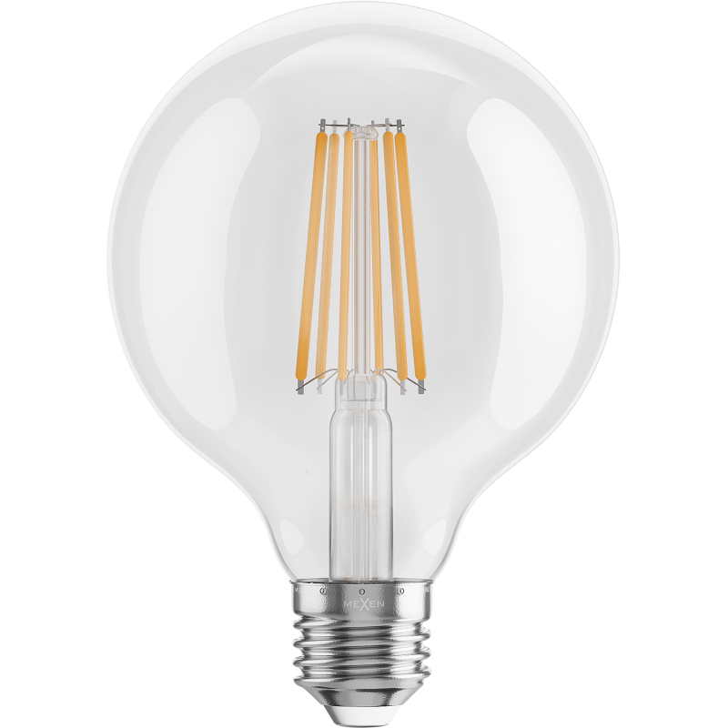 Mexen Vintis 3x LED pavediena spuldze E27, G95, 10W, Silta - 2700K, 1320 lm, caurspīdīgs - L157-E27-1027-00x03