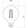 Mexen Vintis 3x Lampadina a filamento LED E27, G95, 10W, Neutro - 4000K, 1320 lm, trasparente - L157-E27-1040-00x03