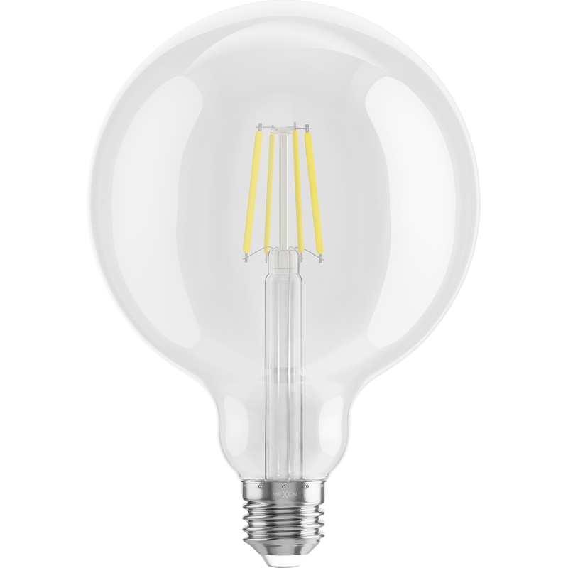 Mexen Vintis 3x LED diegu spuldze E27, G125, 6W, Neitrāla - 4000K, 720 lm, caurspīdīga - L158-E27-0640-00x03