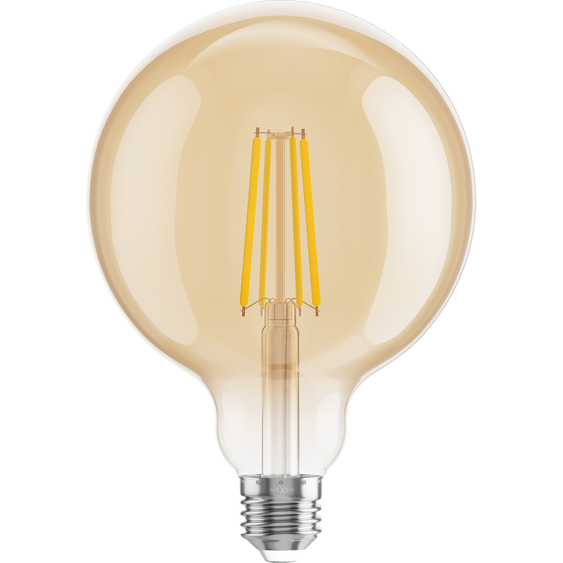 Mexen Vintis 3x żarówka filament LED E27, G125, 8W, Ciepła - 2200K, 750 lm, amber - L158-E27-0822-50x03