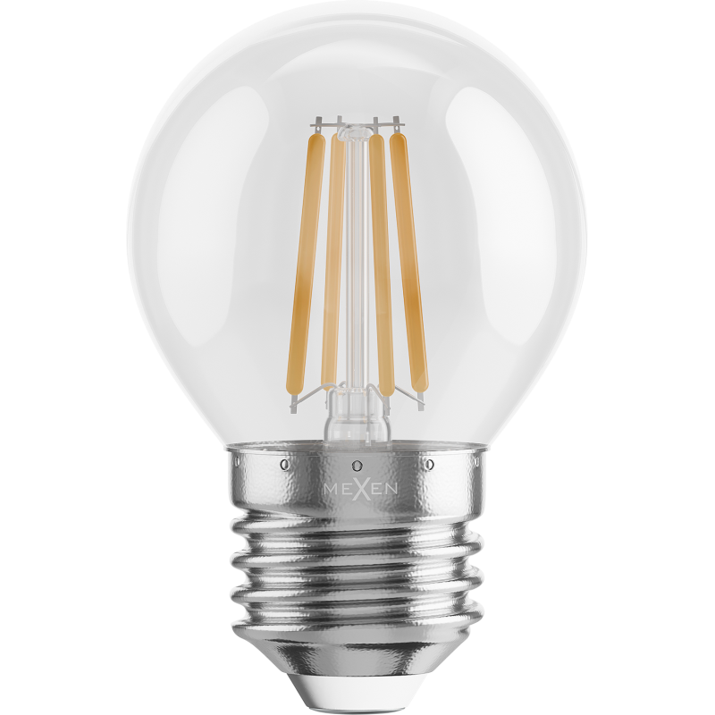 Mexen Vintis 10x LED E27 apgaismojuma kvēldiegs, G45, 6W, Silta - 2700K, 720 lm, caurspīdīga - L156-E27-0627-00x10