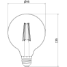 Mexen Vintis 10x LED Filament Lamp E27, G95, 8W, Warm - 2200K, 600 lm, rook - L157-E27-0822-70x10