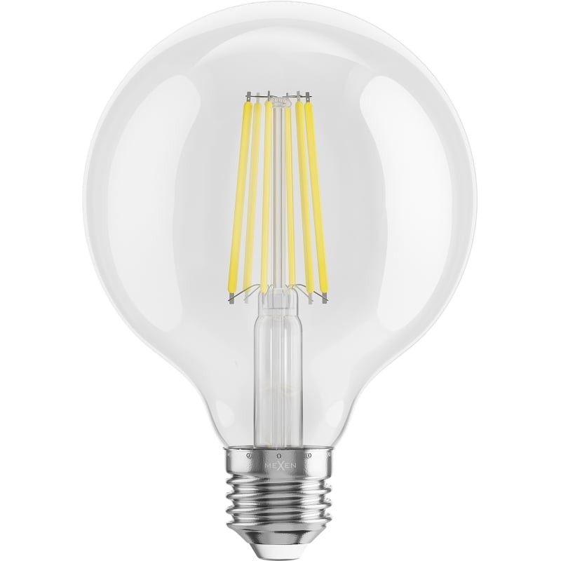Mexen Vintis 6x żarówka filament LED E27, G95, 10W, Neutralna - 4000K, 1320 lm, clear - L157-E27-1040-00x06