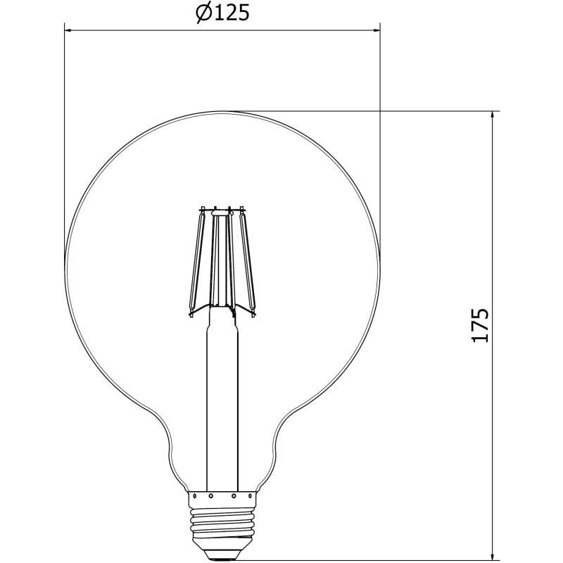 Mexen Vintis 6x Ampoule filament LED E27, G125, 6W, Chaude - 2200K, 600 lm, ambre - L158-E27-0622-50x06