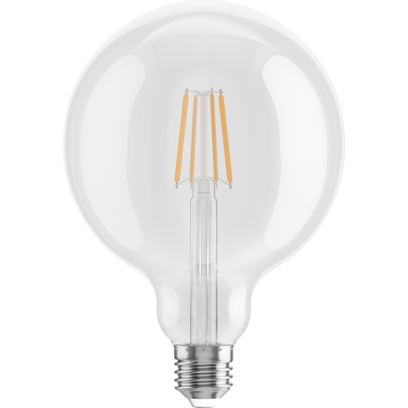 Mexen Vintis 6x LED kvēldiega spuldze E27, G125, 6W, Silta - 2700K, 720 lm, caurspīdīga - L158-E27-0627-00x06