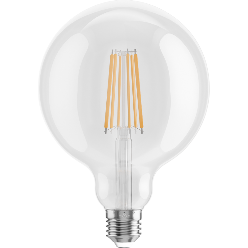 Mexen Vintis 6x LED kvēldiega spuldze E27, G125, 12W, Silta - 2700K, 1560 lm, caurspīdīga - L158-E27-1227-00x06