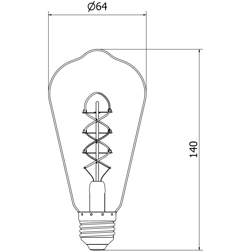 Mexen Vintis 10x Filamenta spirāles LED spuldze E27, ST64, 6W, Silta - 2200K, 350 lm, dūmu - L162-E27-0622-70x10
