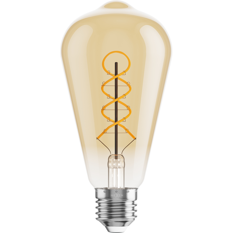 Mexen Vintis 6x Ampoule filament spirale LED E27, ST64, 6W, Chaude - 2700K, 530 lm, ambre - L162-E27-0627-50x06