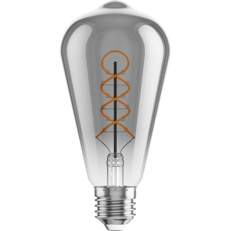 Mexen Vintis 6x Filament-Glühlampe Spirale LED E27, ST64, 6W, Warm - 2700K, 510 lm, Rauch - L162-E27-0627-70x06