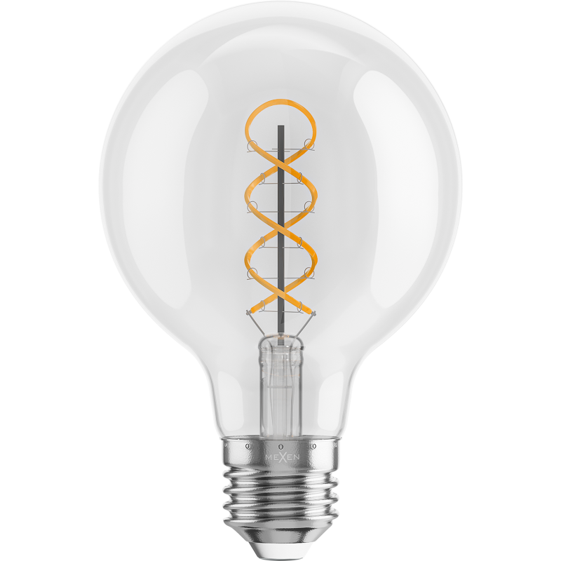 Mexen Vintis 6x żarówka filament spirala LED E27, G80, 6W, Ciepła - 2700K, 630 lm, clear - L165-E27-0627-00x06