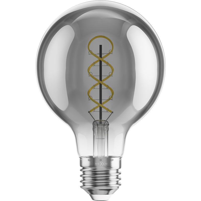 Mexen Vintis 6x LED spuldze filament spirāla E27, G80, 6W, Silta - 2700K, 400 lm, dūmu - L165-E27-0627-70x06
