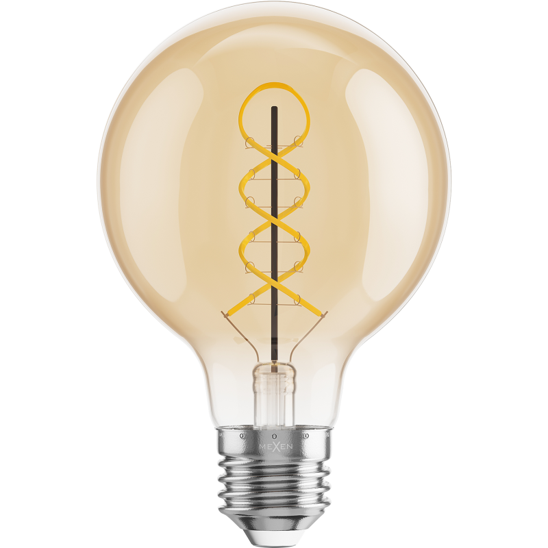 Mexen Vintis 6x Spuldze filament spirāla LED E27, G80, 8W, Silta - 2700K, 650 lm, dzintars - L165-E27-0827-50x06