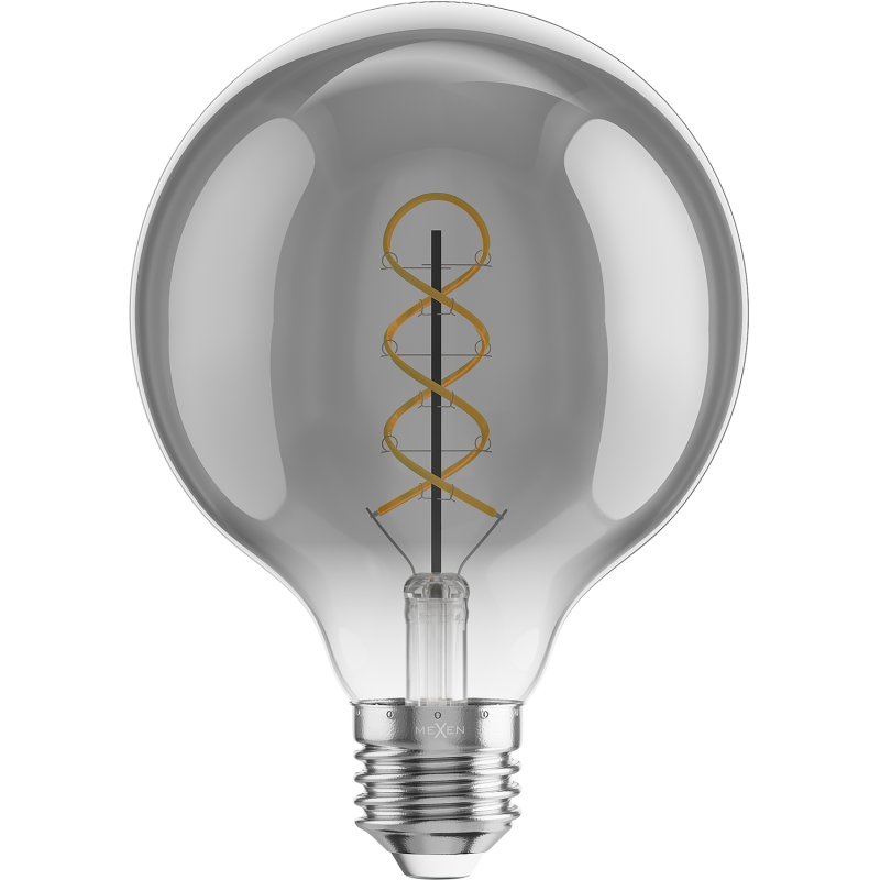 Mexen Vintis 6x Filamenta spirāles LED spuldze E27, G95, 4W, Silta - 2200K, 220 lm, dūmu - L167-E27-0422-70x06