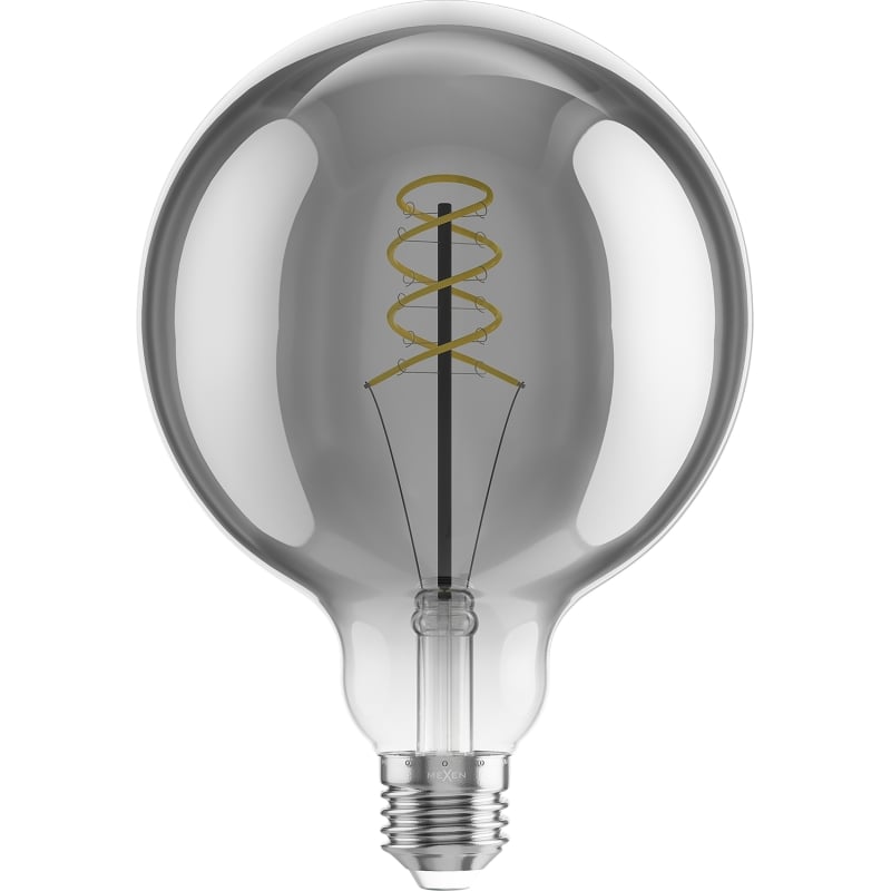 Mexen Vintis 6x Filament-Glühbirne Spirale LED E27, G125, 6W, Warm - 2200K, 350 lm, Rauch - L168-E27-0622-70x06