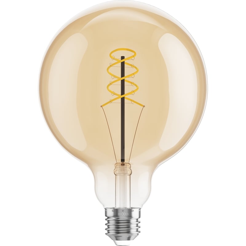 Mexen Vintis 6x LED-Filament-Spiralbirne E27, G125, 8W, Warm - 2200K, 600 lm, Bernstein - L168-E27-0822-50x06