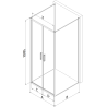 Mexen Exo-B Duo 3S 3-seitige Duschkabine 80 x 70 cm, transparent, Chrom - 814-080-070-01-00-3S