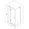 Mexen Roma hinged shower cabin 100 x 80 cm, transparent, black + Flat shower tray, white - 854-100-080-70-00-4010B