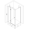 Mexen Roma hinged shower cabin 100 x 110 cm, transparent, black + Flat tray, white - 854-100-110-70-00-4010B