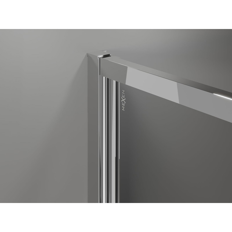 Mexen Exo-B Duo 3S trīssienu dušas kabīne ar veramām durvīm 100 x 120 cm, caurspīdīga, hromēta - 814-100-120-01-00-3S