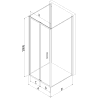 Mexen Exo-3S 3-sidig vikbar duschkabin 70 x 75 cm, transparent, krom - 816-070-075-01-00-3S