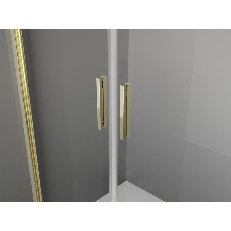 Mexen Exo-3S dušas kabīne 3-sienu verama 100 x 80 cm, caurspīdīga, zelta - 814-100-080-50-00-3S