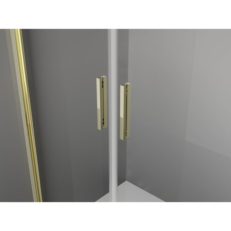 Mexen Exo-B Duo 3S cabina doccia con 3 pareti apribili 80 x 90 cm, trasparente, oro - 814-080-090-50-00-3S