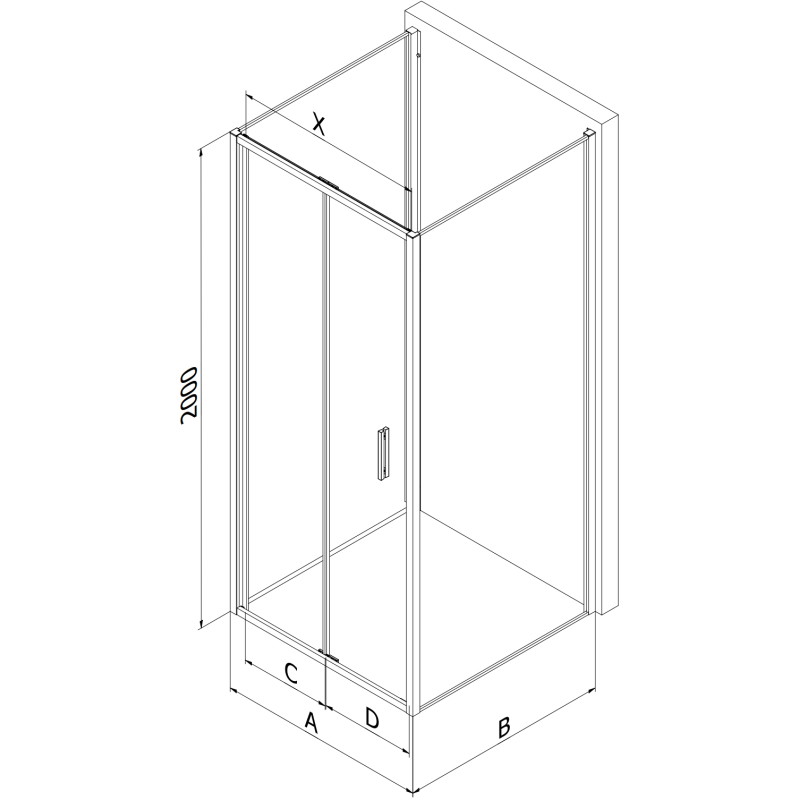 Mexen Exo-F 3S kabina prysznicowa 3-ścienna składana 90 x 120 cm, transparent, chrom - 816-090-120-01-00-3S