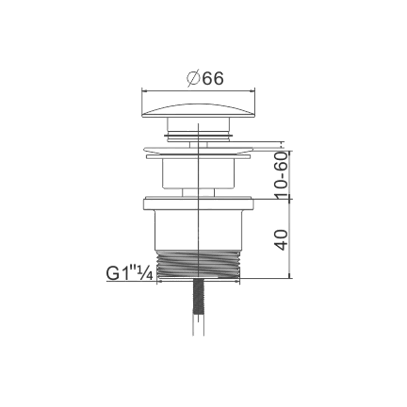 Mexen universal click-clack plug, graphite- 79930-66