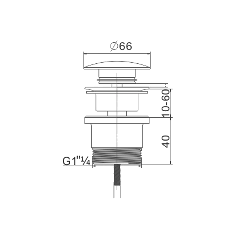 Mexen universele klik-klak plug, grafiet- 79930-66