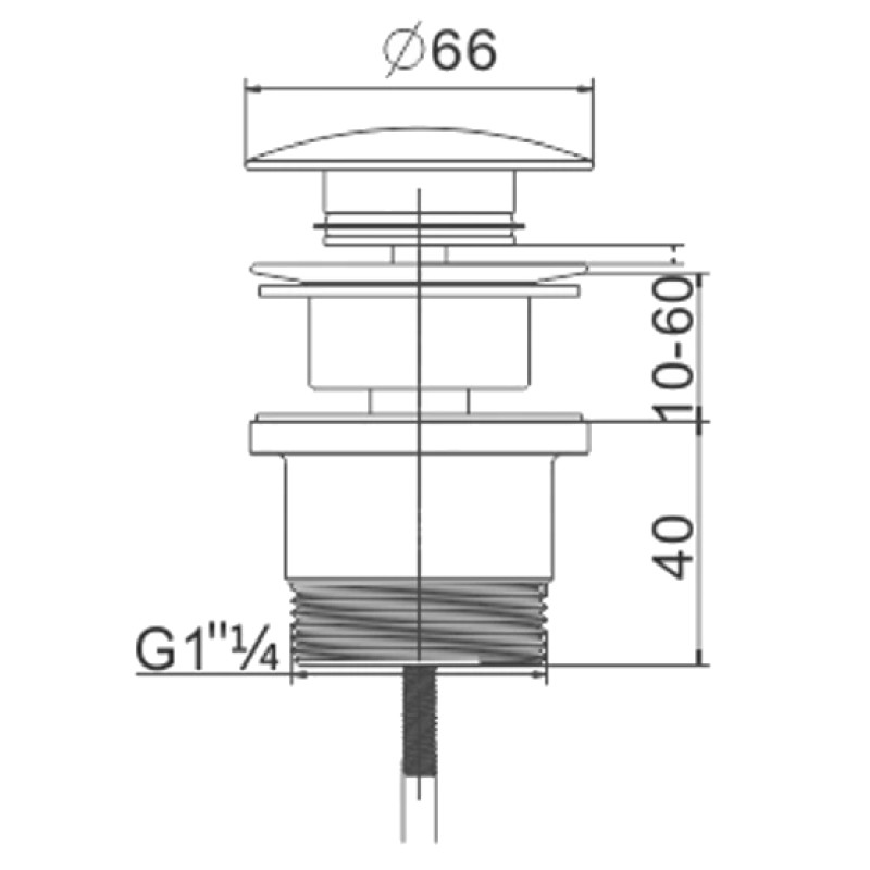 Mexen Universeller Klick-Klack-Stöpsel, gebürstetes Gun Gray - 79930-66