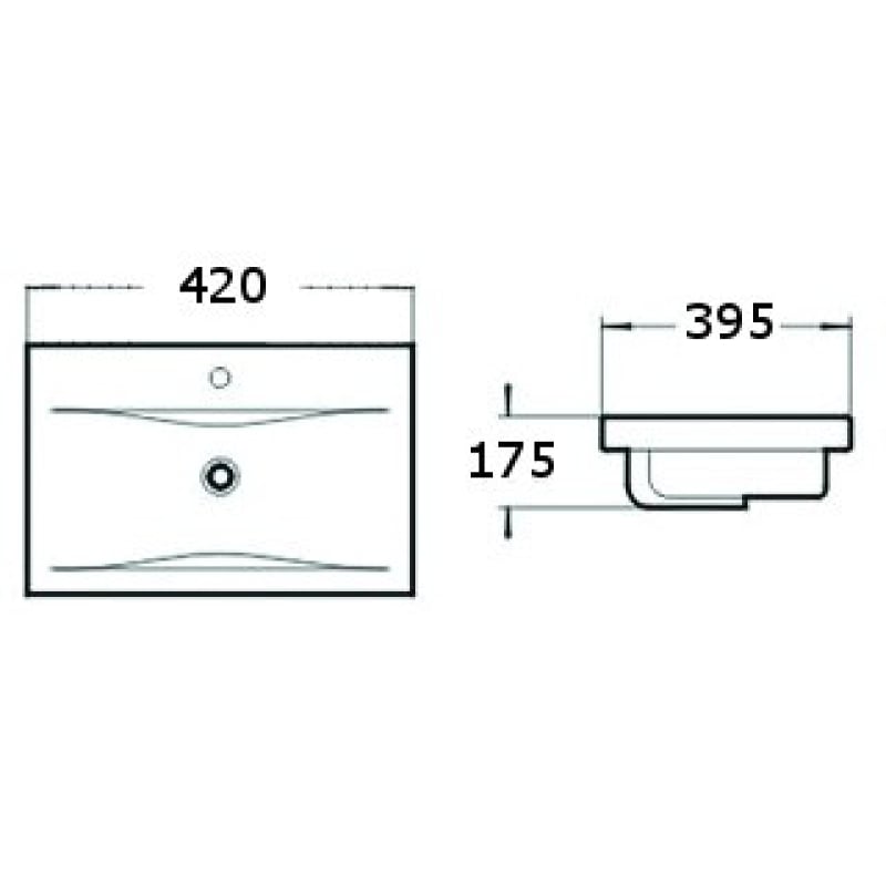 Mexen Emma drop-in sink 42 x 39 cm, white - 25054200