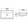 Mexen Emma inbouw wastafel 42 x 39 cm, wit - 25054200