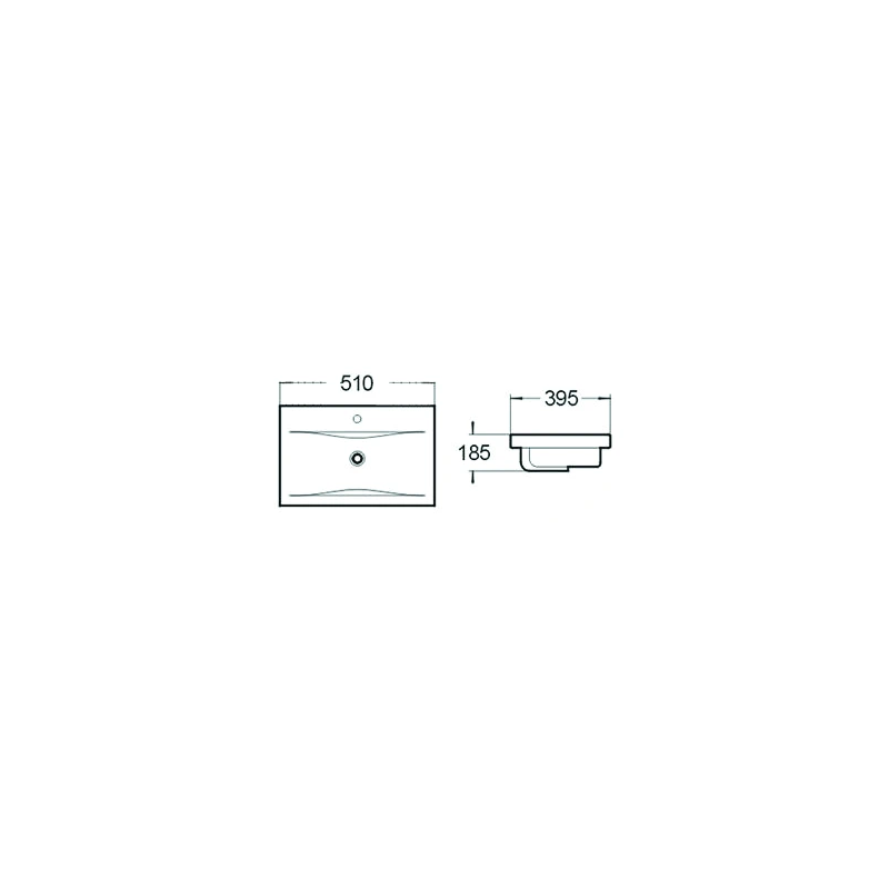 Mexen Emma 51 x 39 cm upotettu pesuallas, valkoinen - 25055100