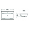 Mexen Emma recessed washbasin 51 x 39 cm, white - 25055100